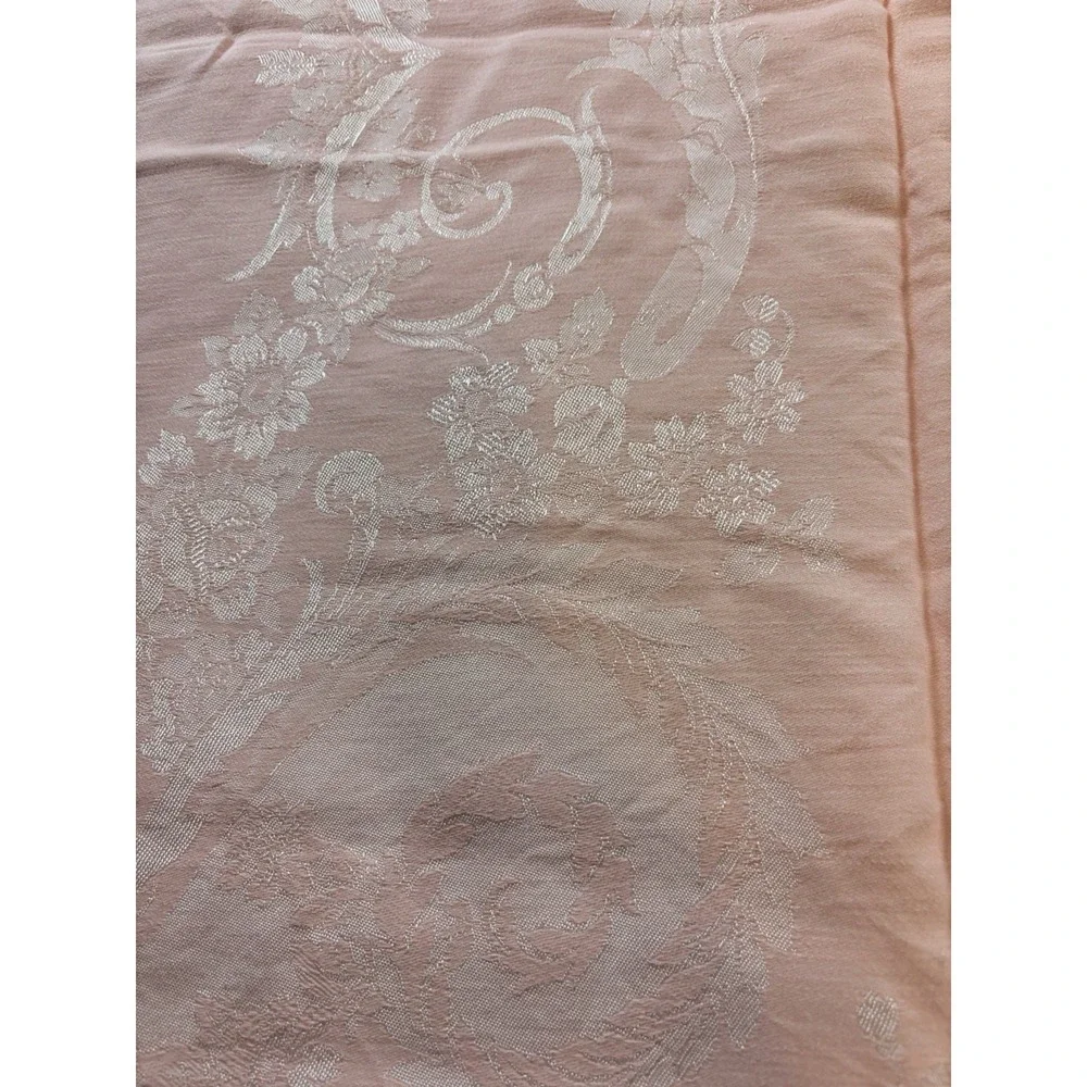Jacquard Weave Peach Tablecloth Square‎ Farmhouse Cottagecore 47